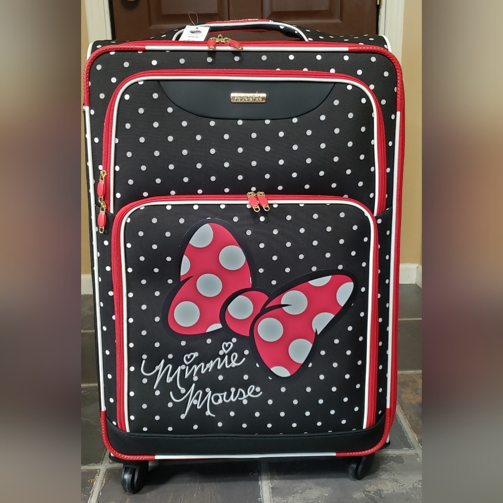 American Tourister Minnie Mouse Black and Red Suitcase 28"